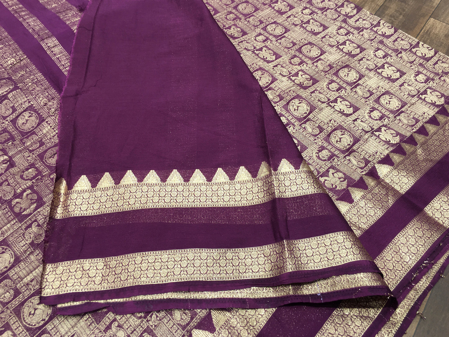 Chiffon broced saree