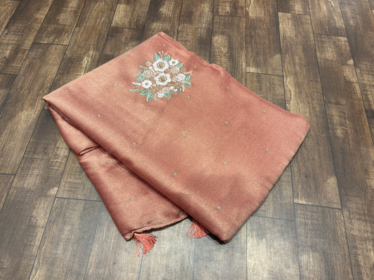 Soft tussar saree with thread work