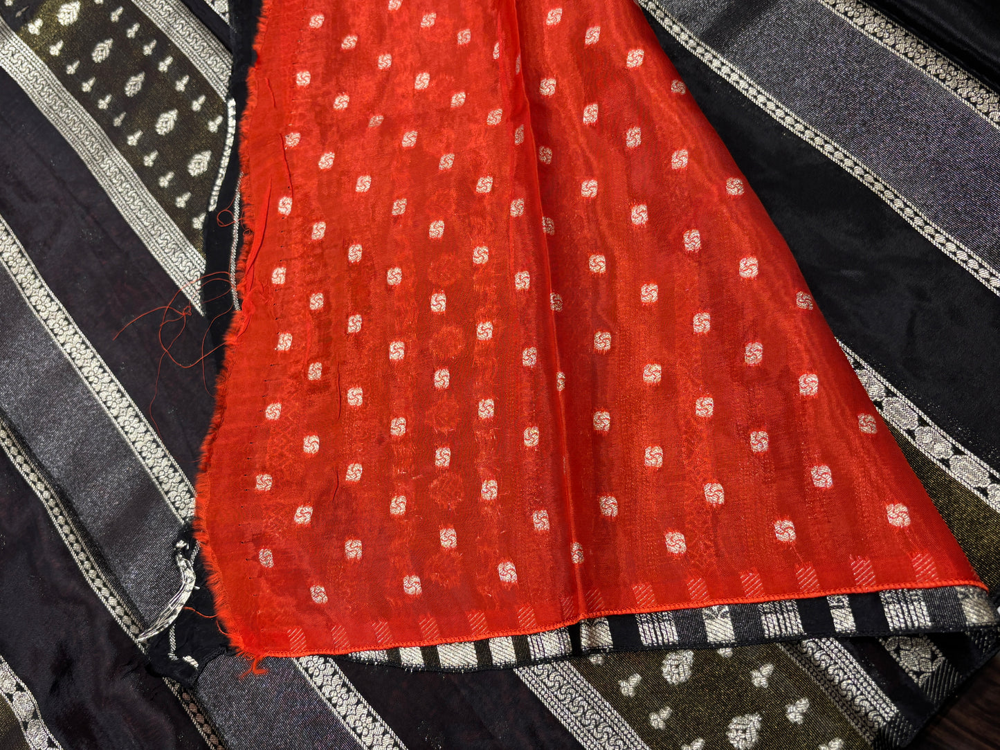Satin crape saree