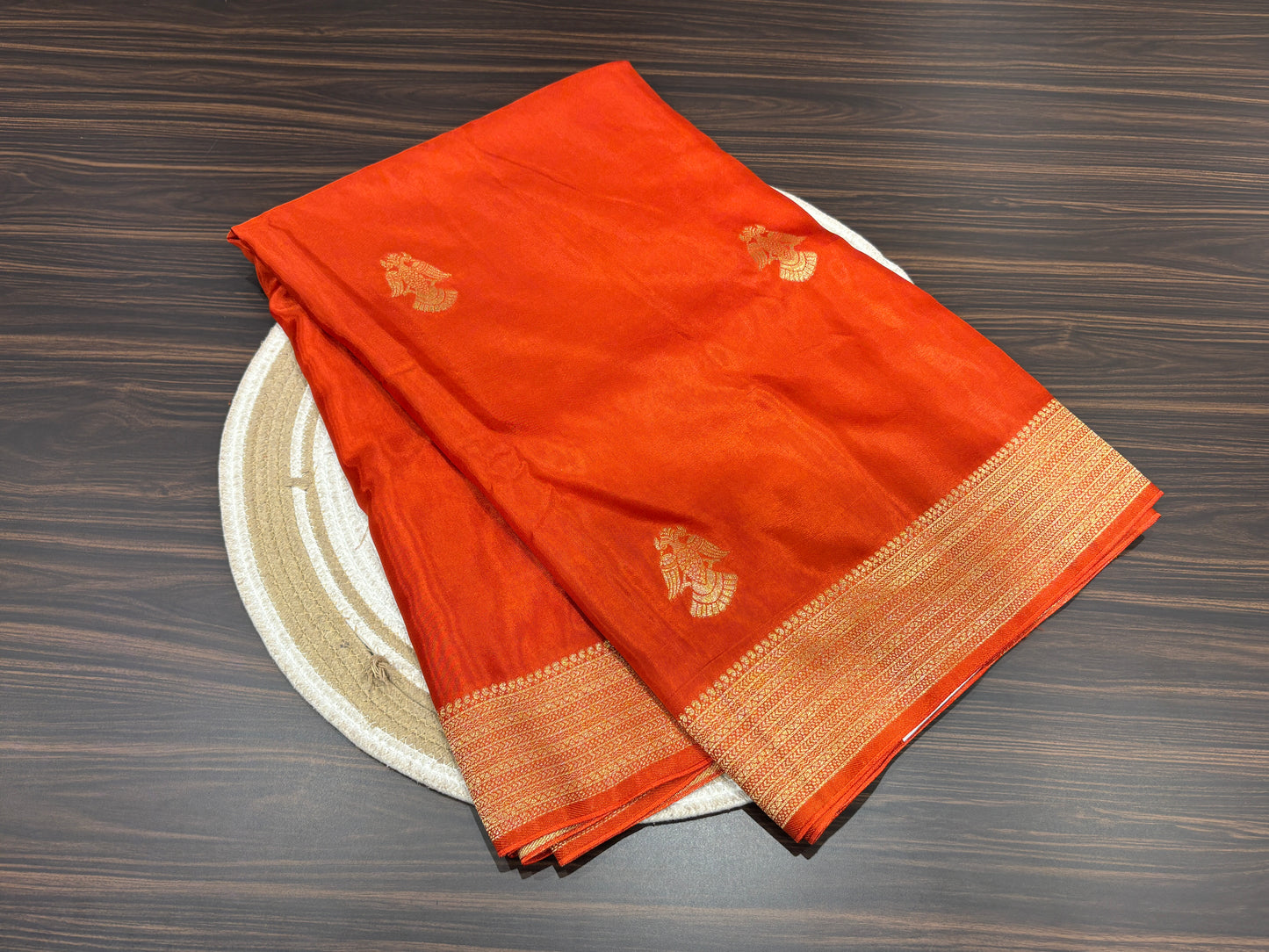 Satin crape saree
