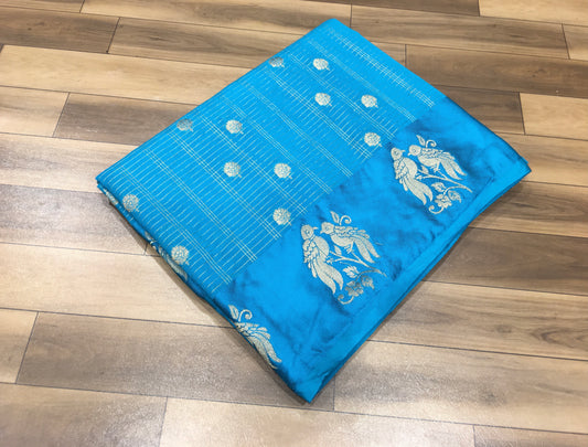 Semi Crape with Satin boarder