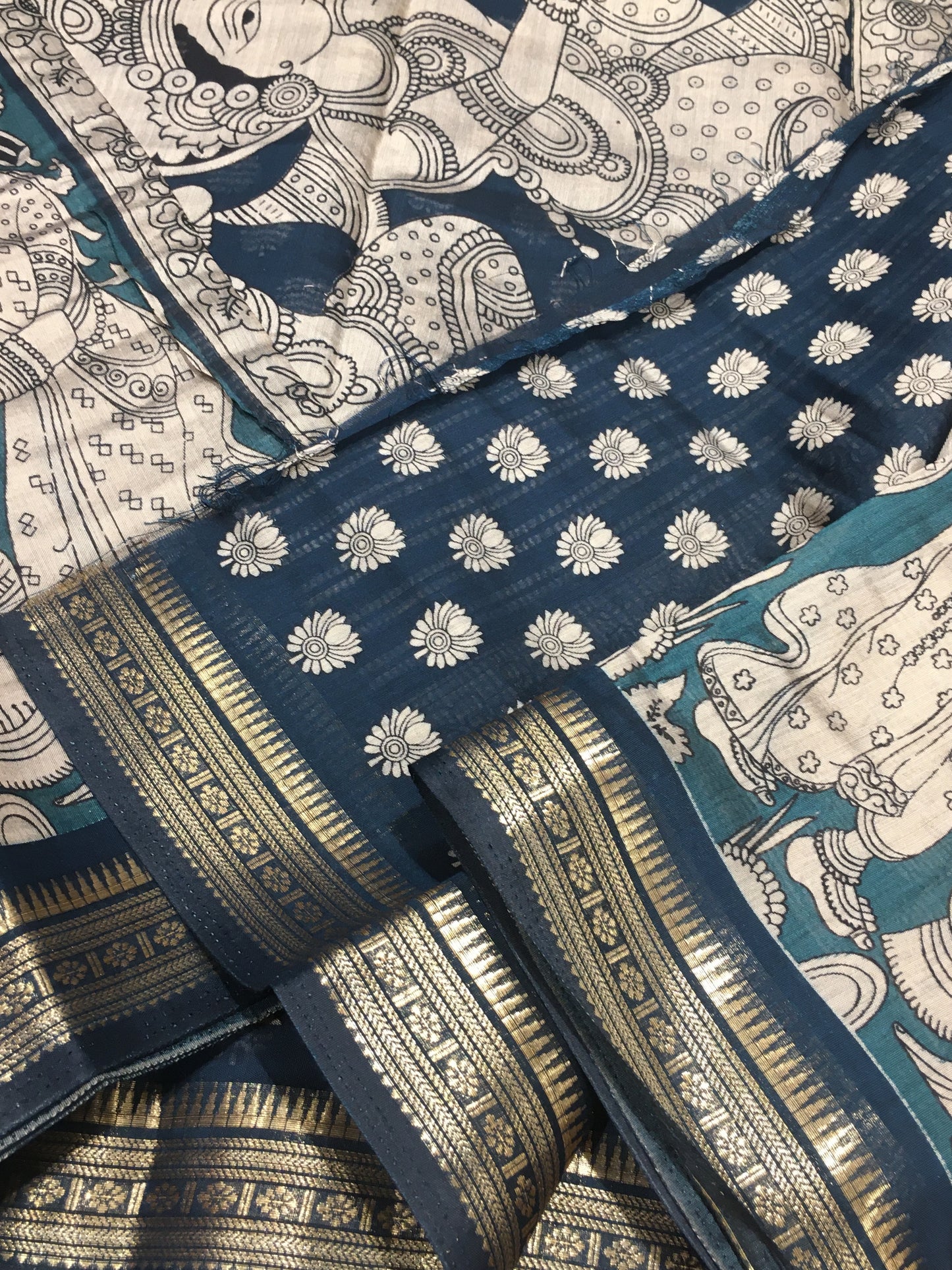Fancy kalamkari saree