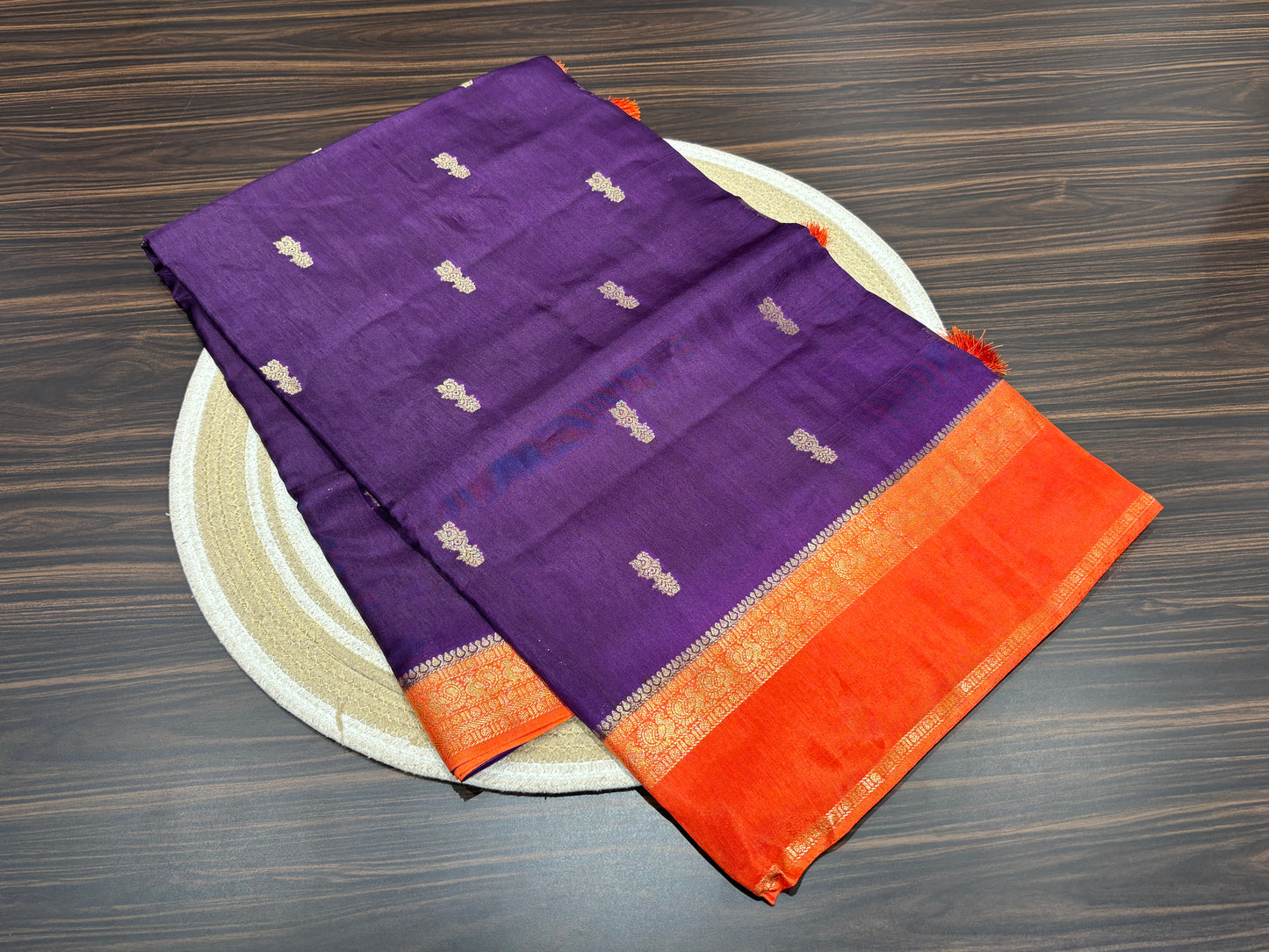 Satin crape saree