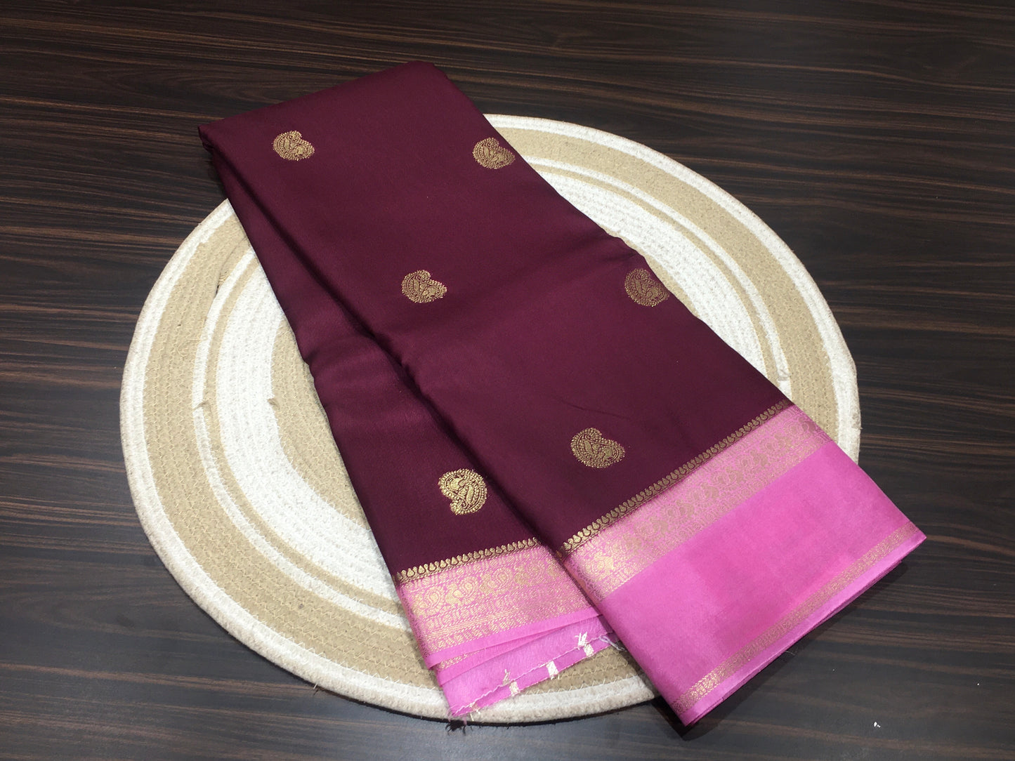 Moonga crape saree
