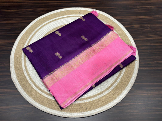 Satin crape saree