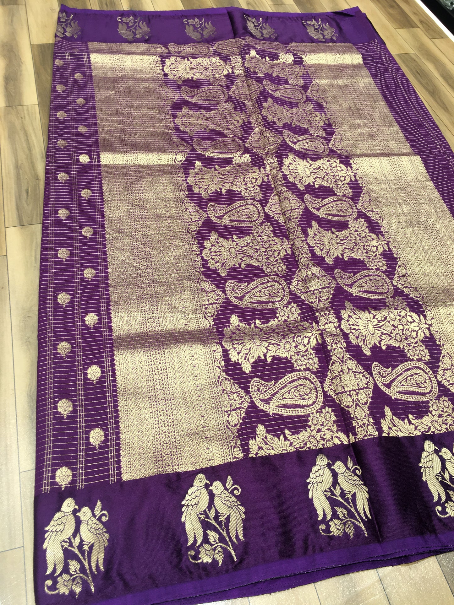 Semi Crape with Satin boarder