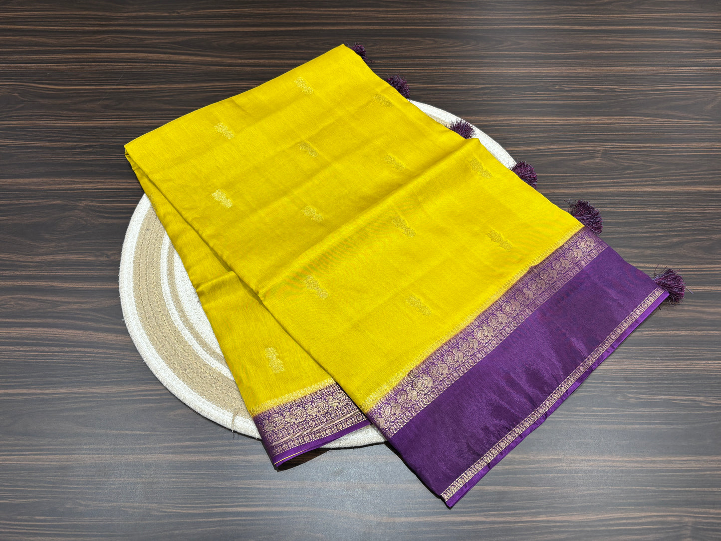 Satin crape saree