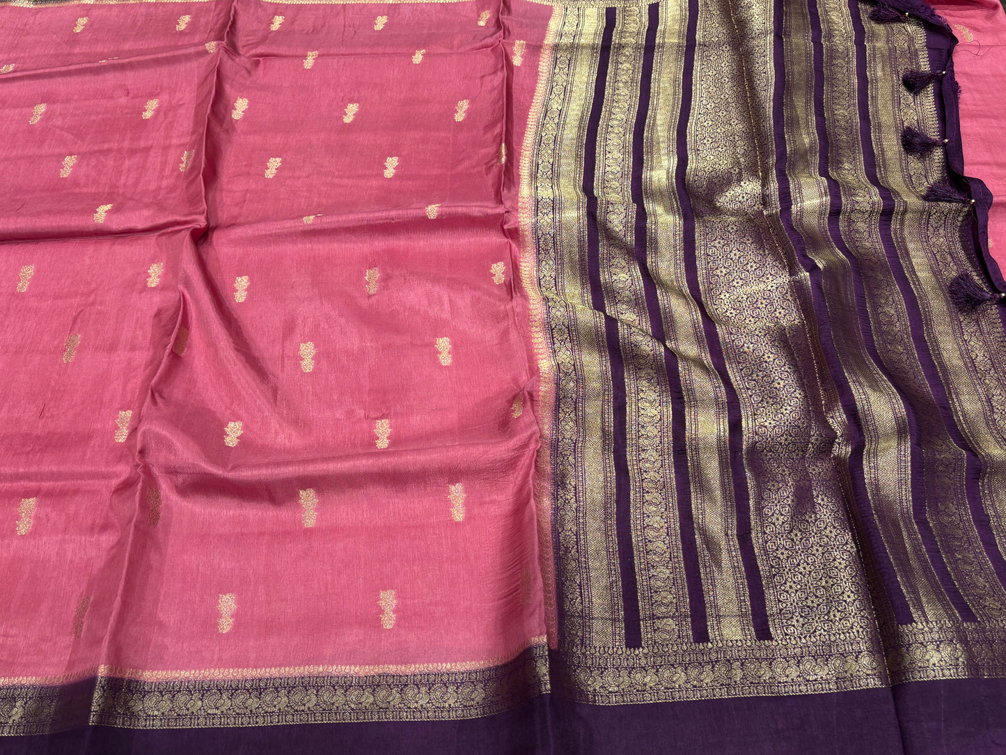 Satin crape saree