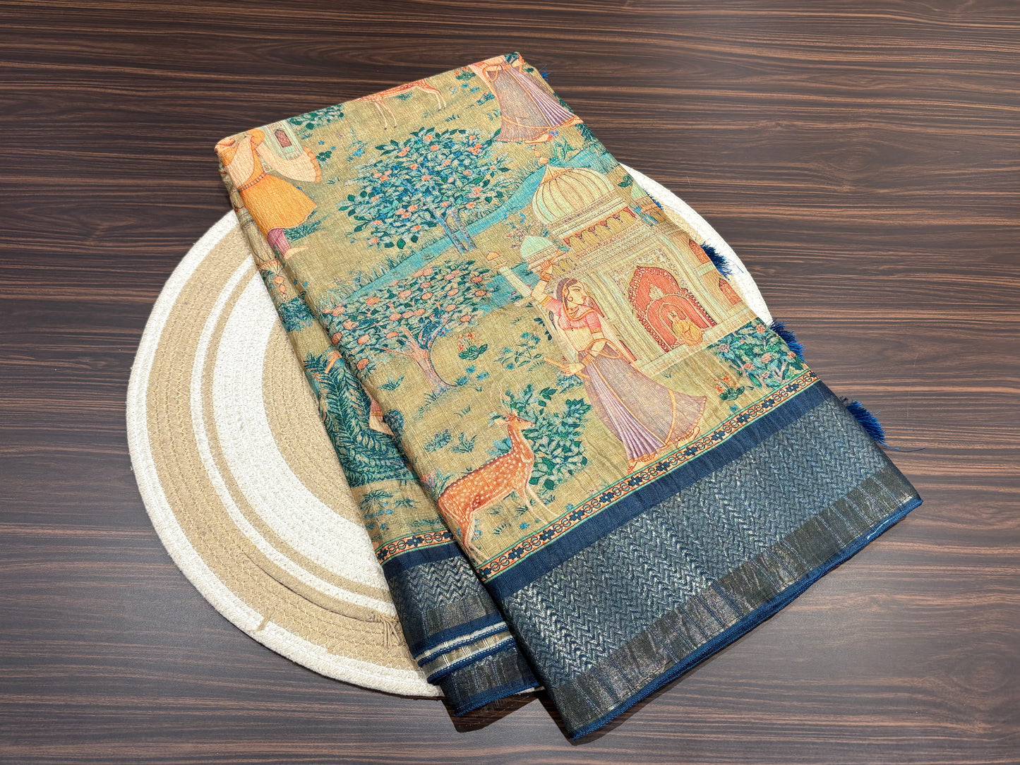 Plumeria silk saree