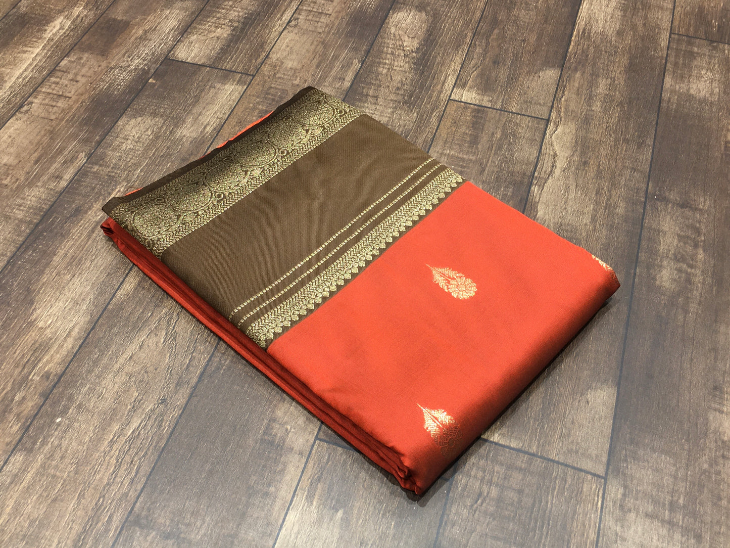 Satin crape saree