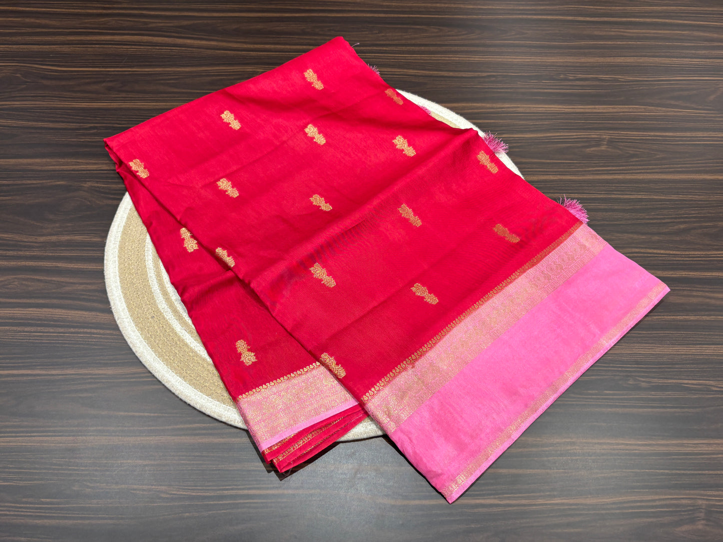 Satin crape saree
