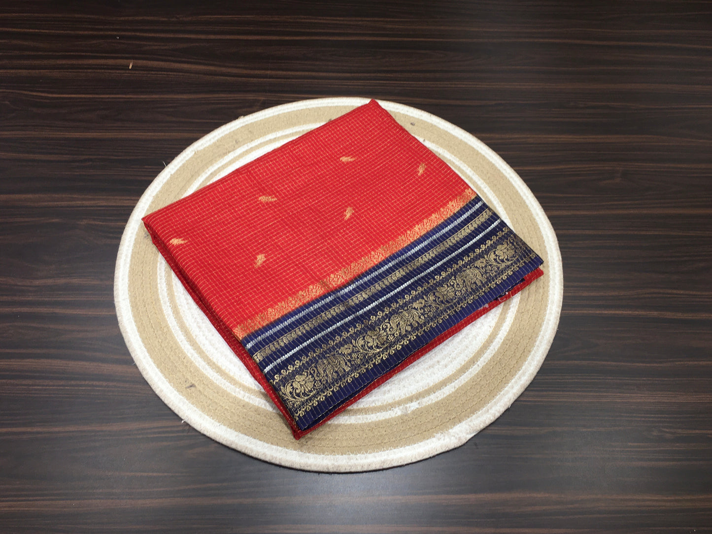 Moonga crape saree