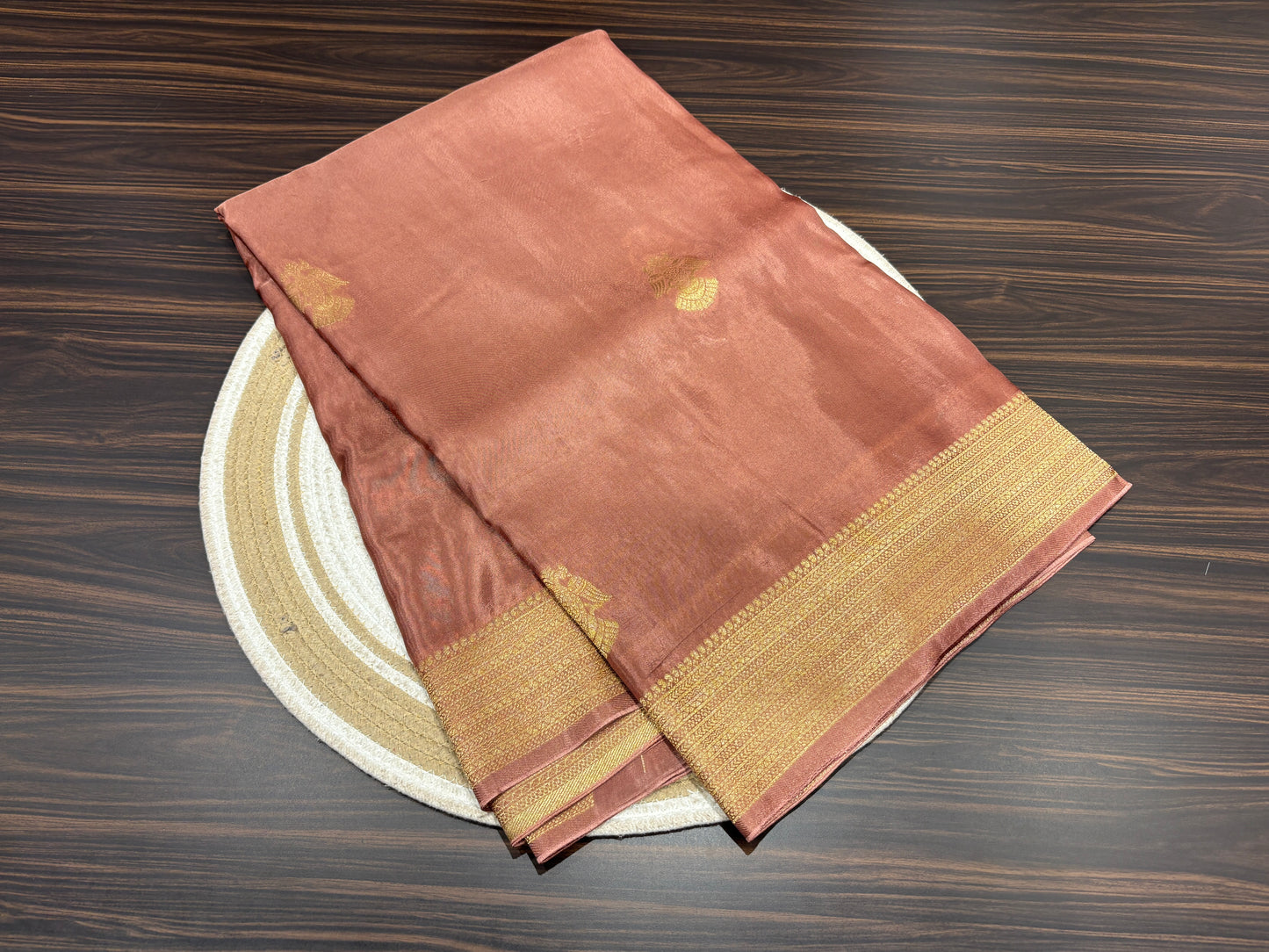 Satin crape saree