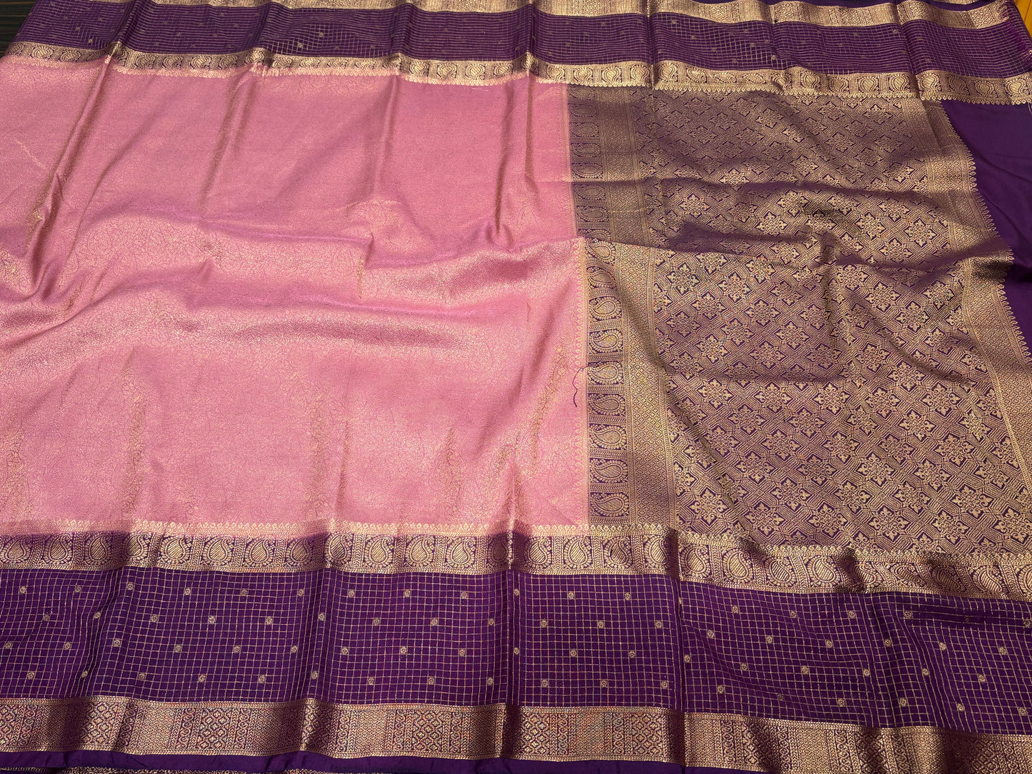 Semi Mysore Crape Saree