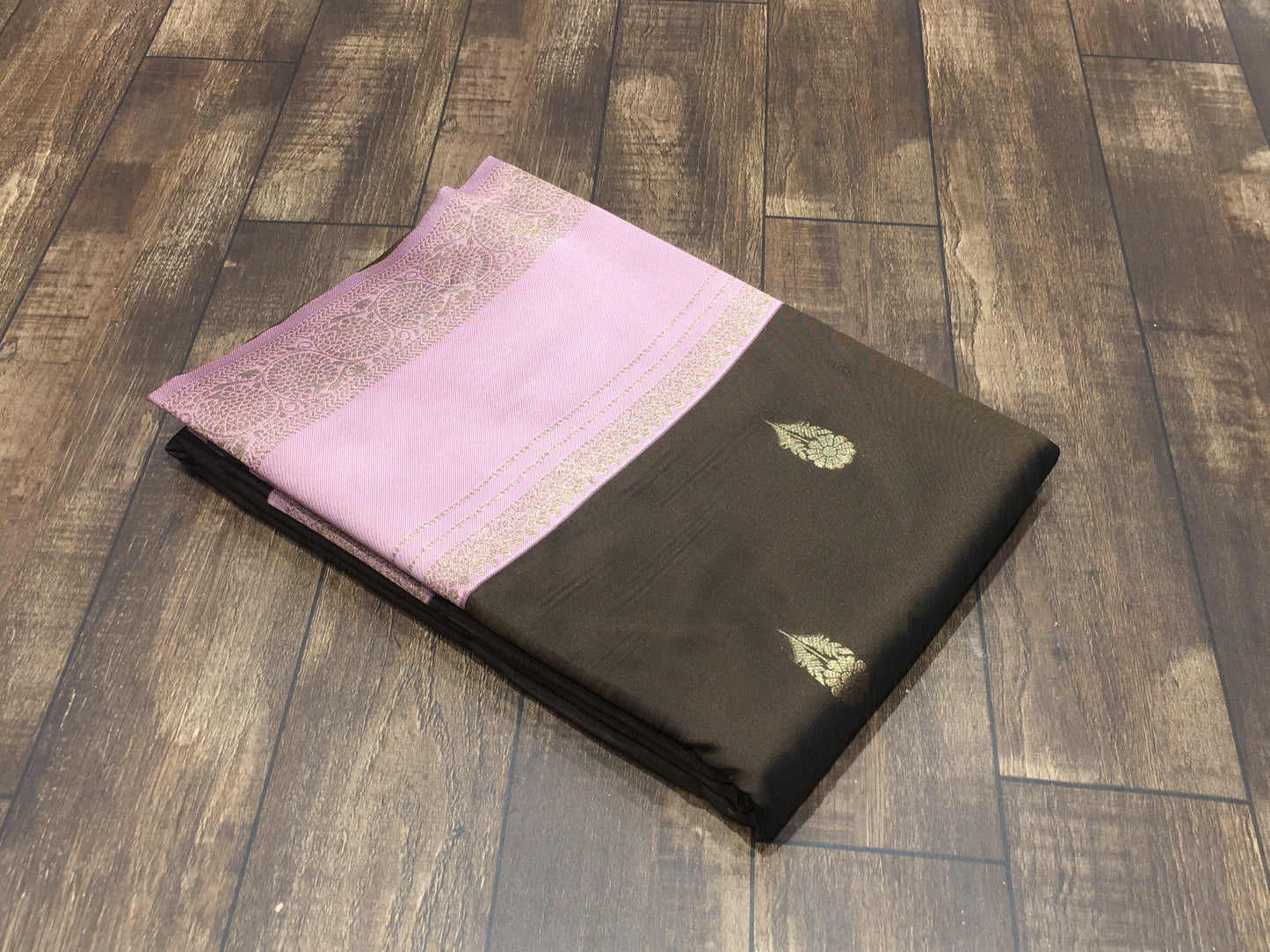 Satin crape saree
