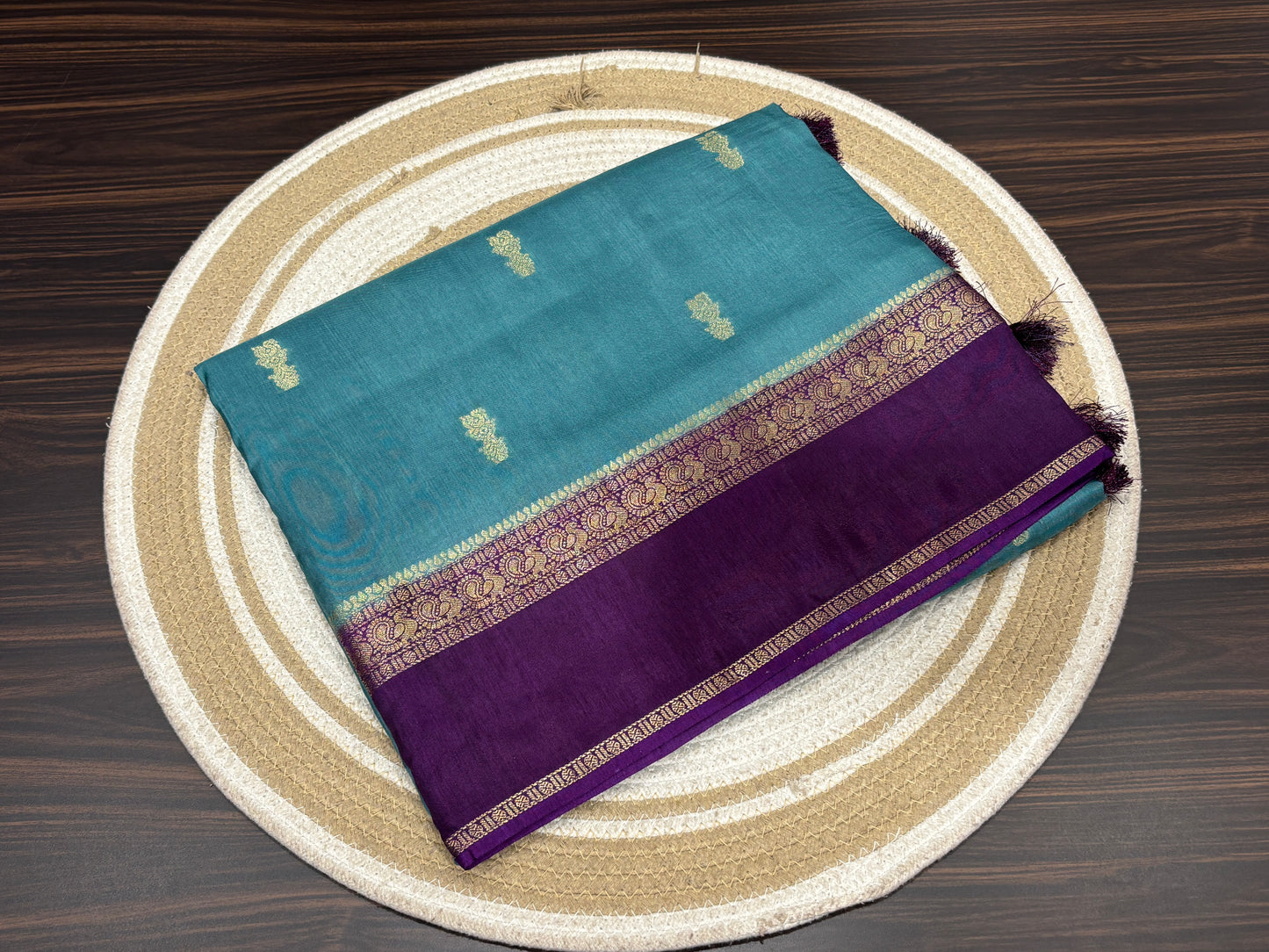 Satin crape saree