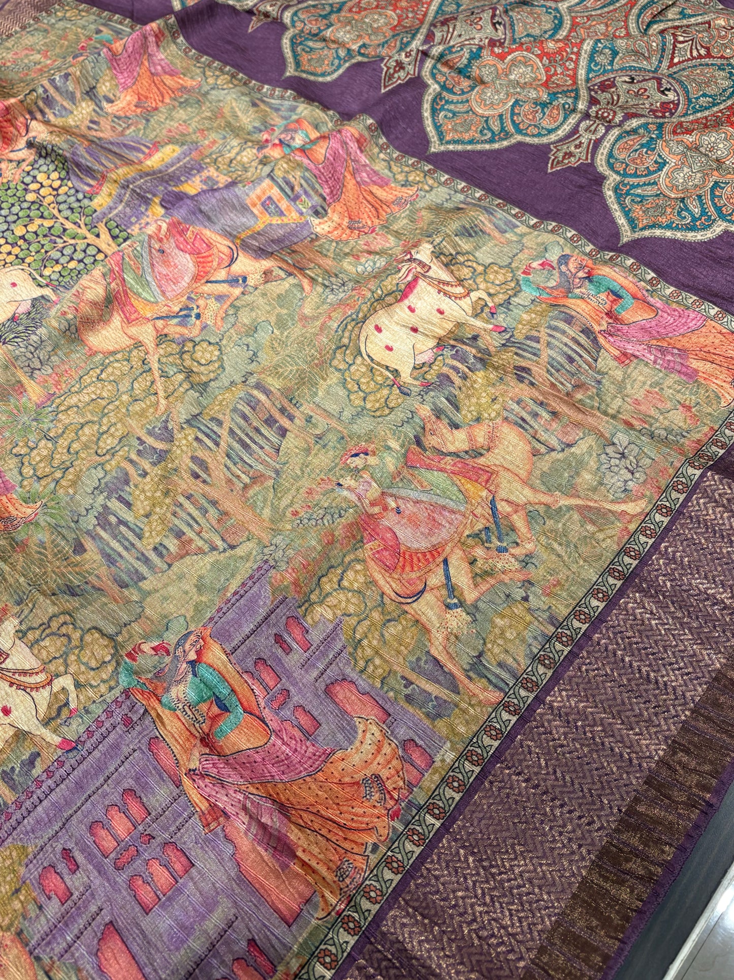 Plumeria silk saree