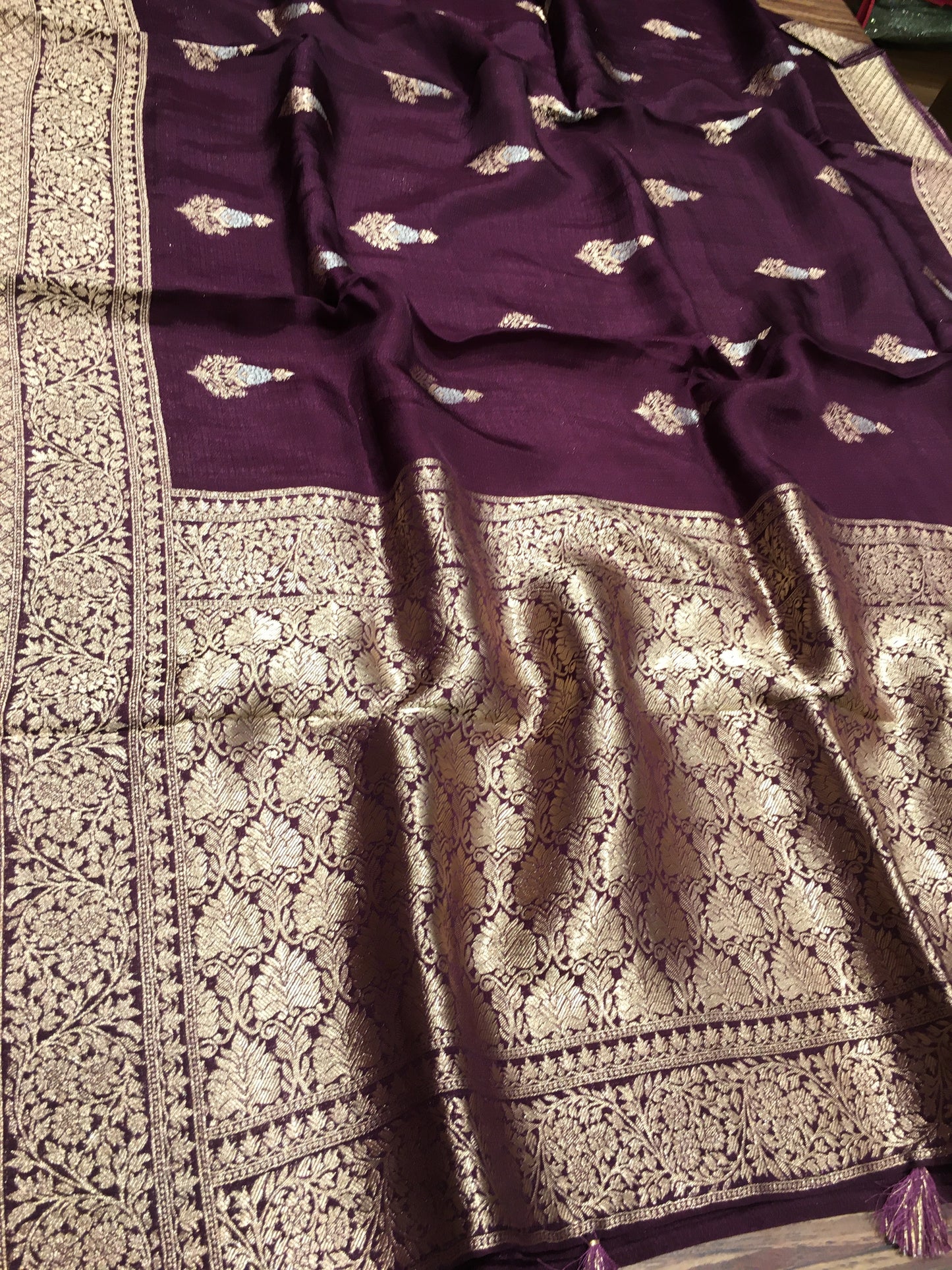 Russian crape saree