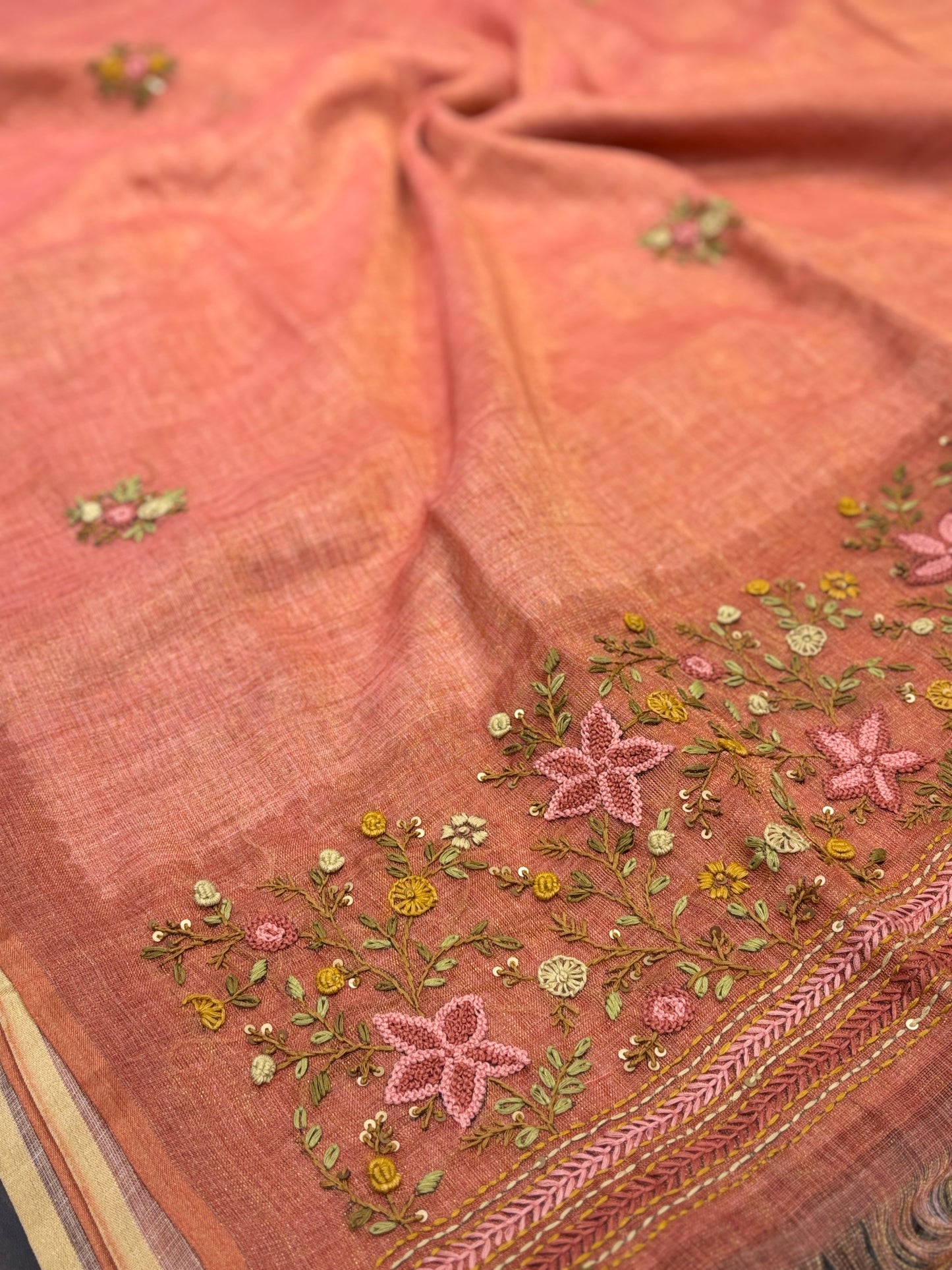 Lilen cotton saree