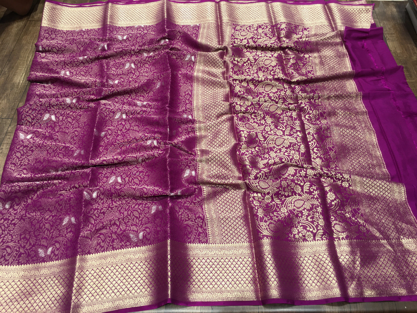 Chiffon crape saree