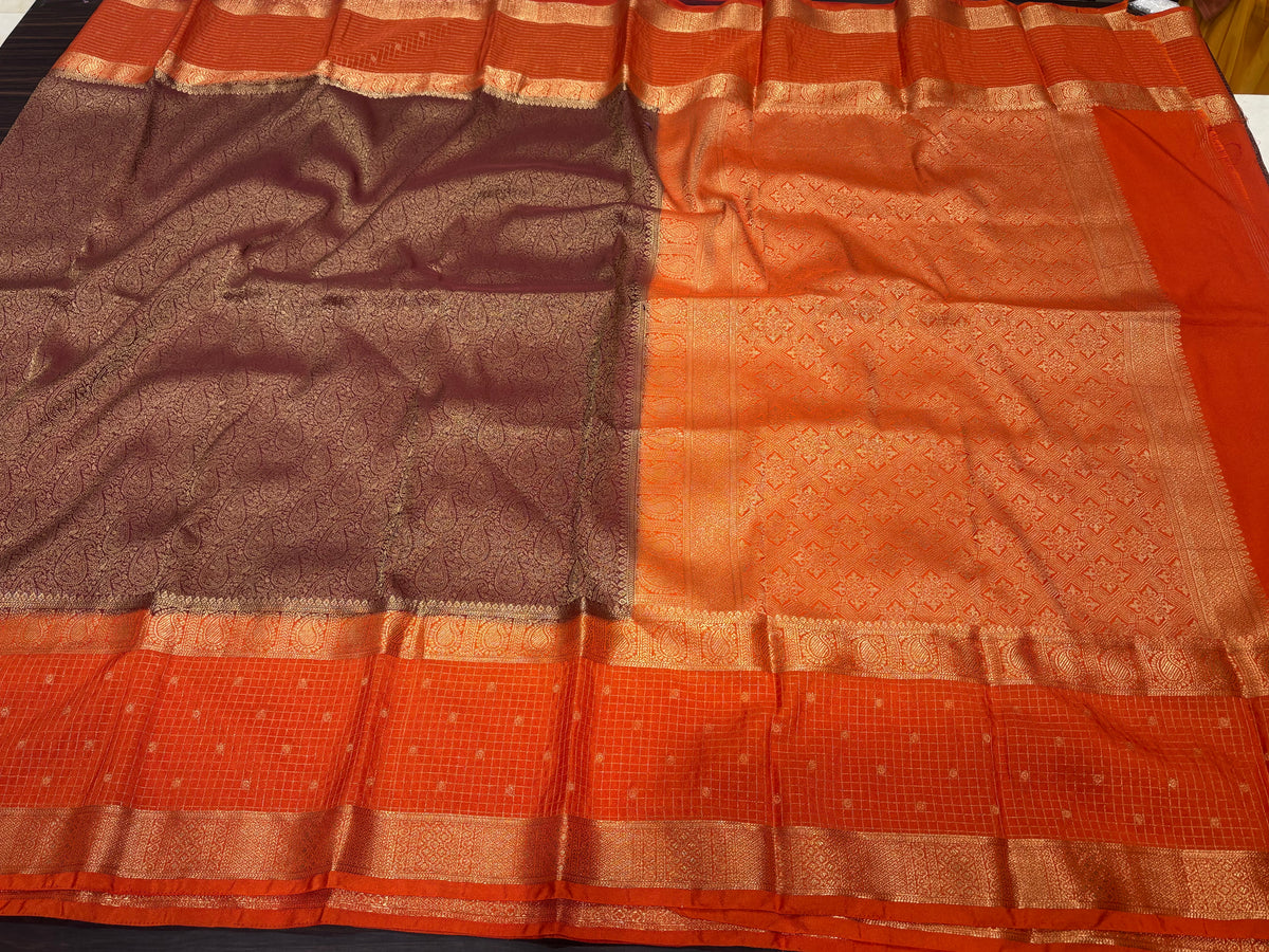 Semi Mysore Crape Saree