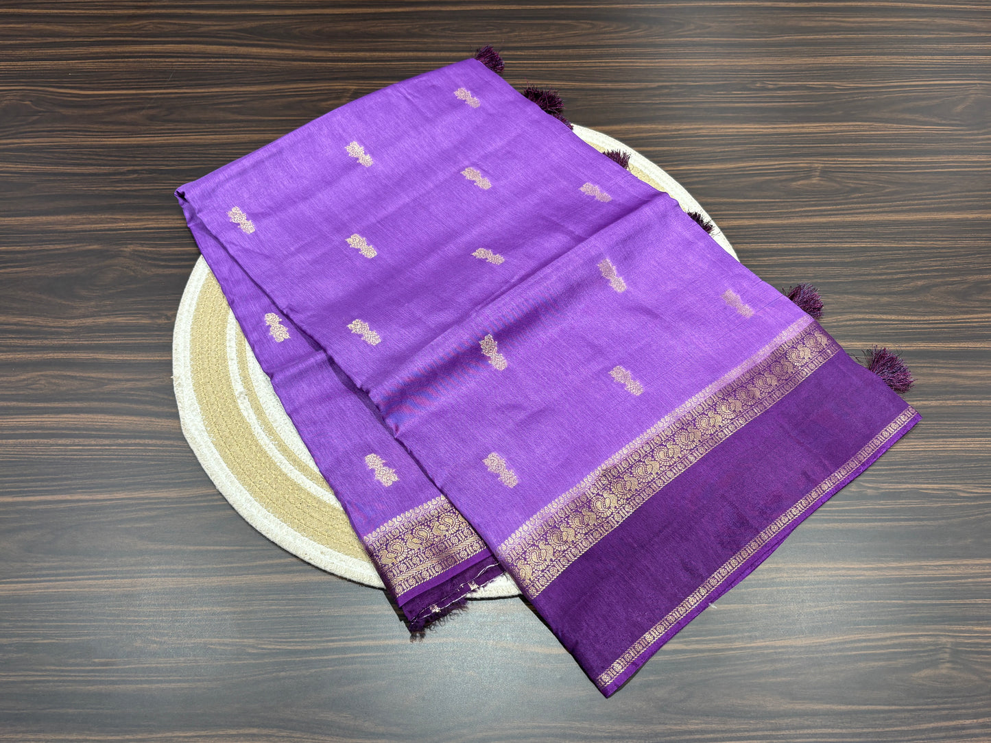 Satin crape saree
