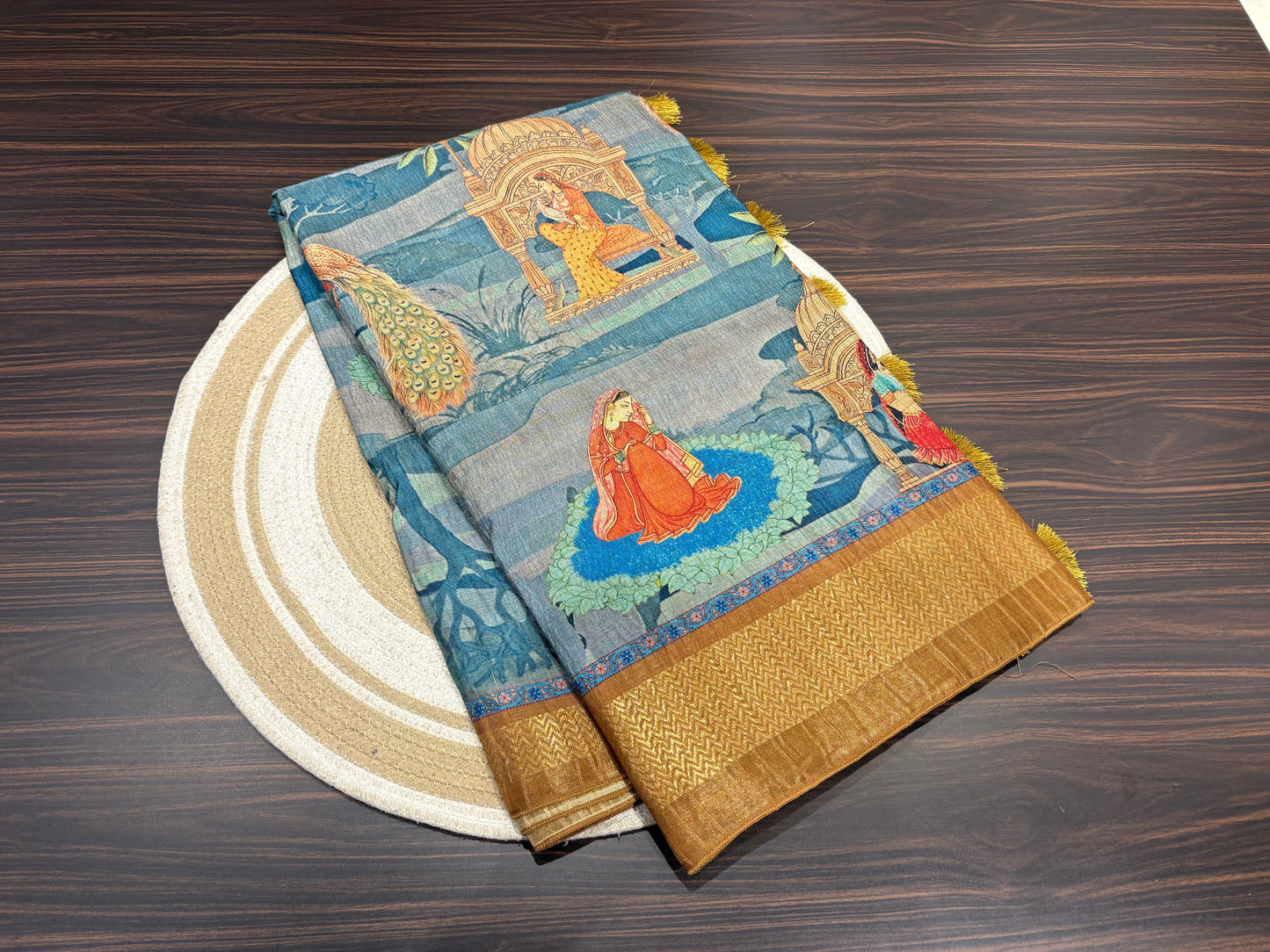 Plumeria silk saree