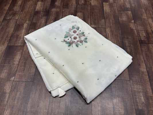 Soft tussar saree with thread work