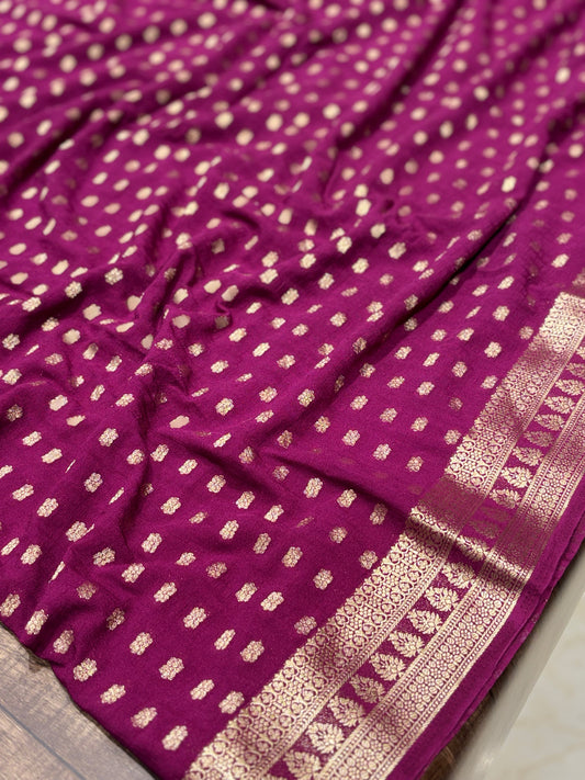 Wrinkle chiffon saree