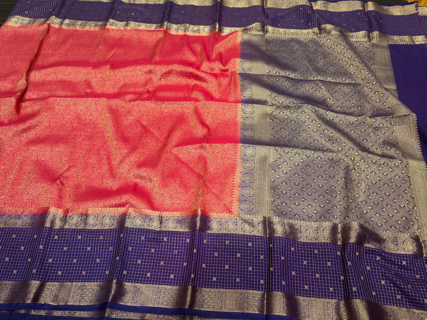 Semi Mysore Crape Saree