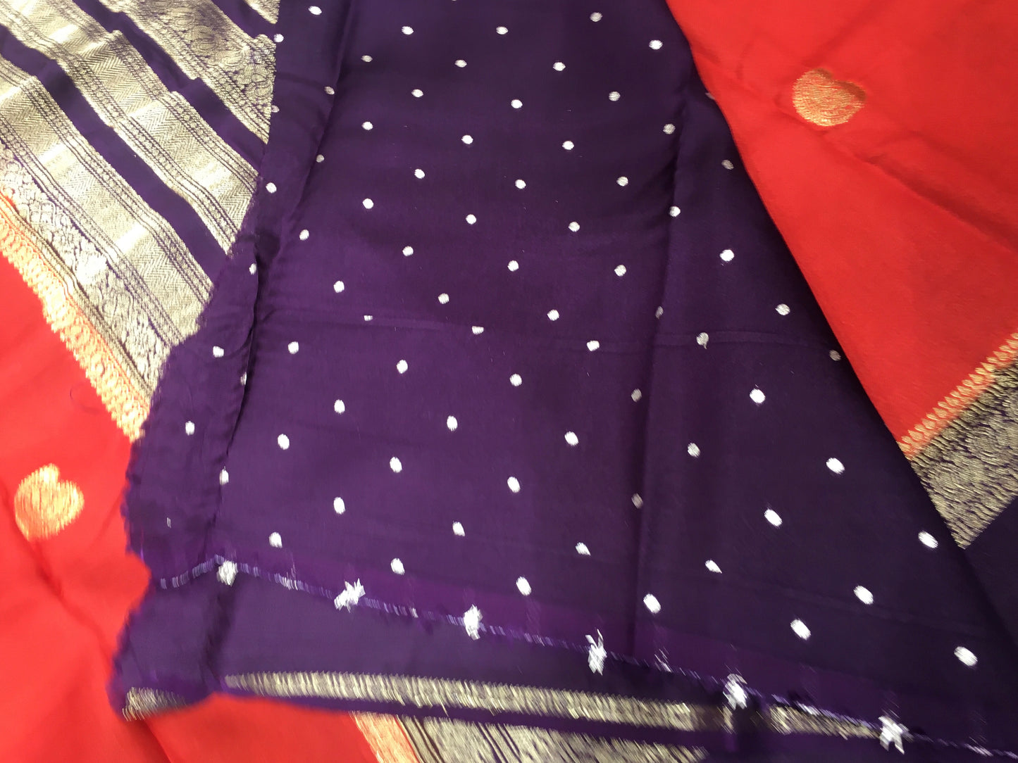 Moonga crape saree