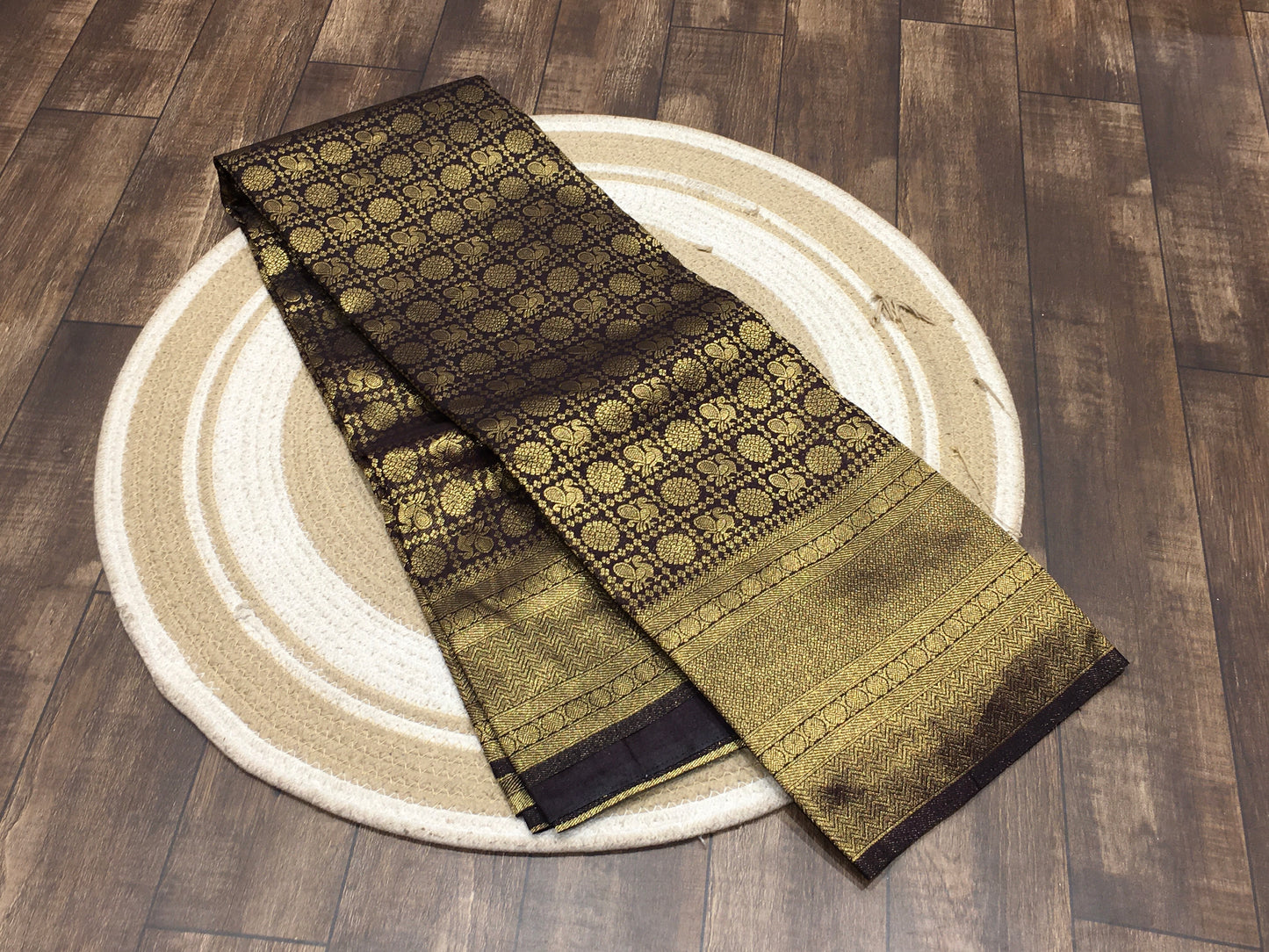 Satin crape saree