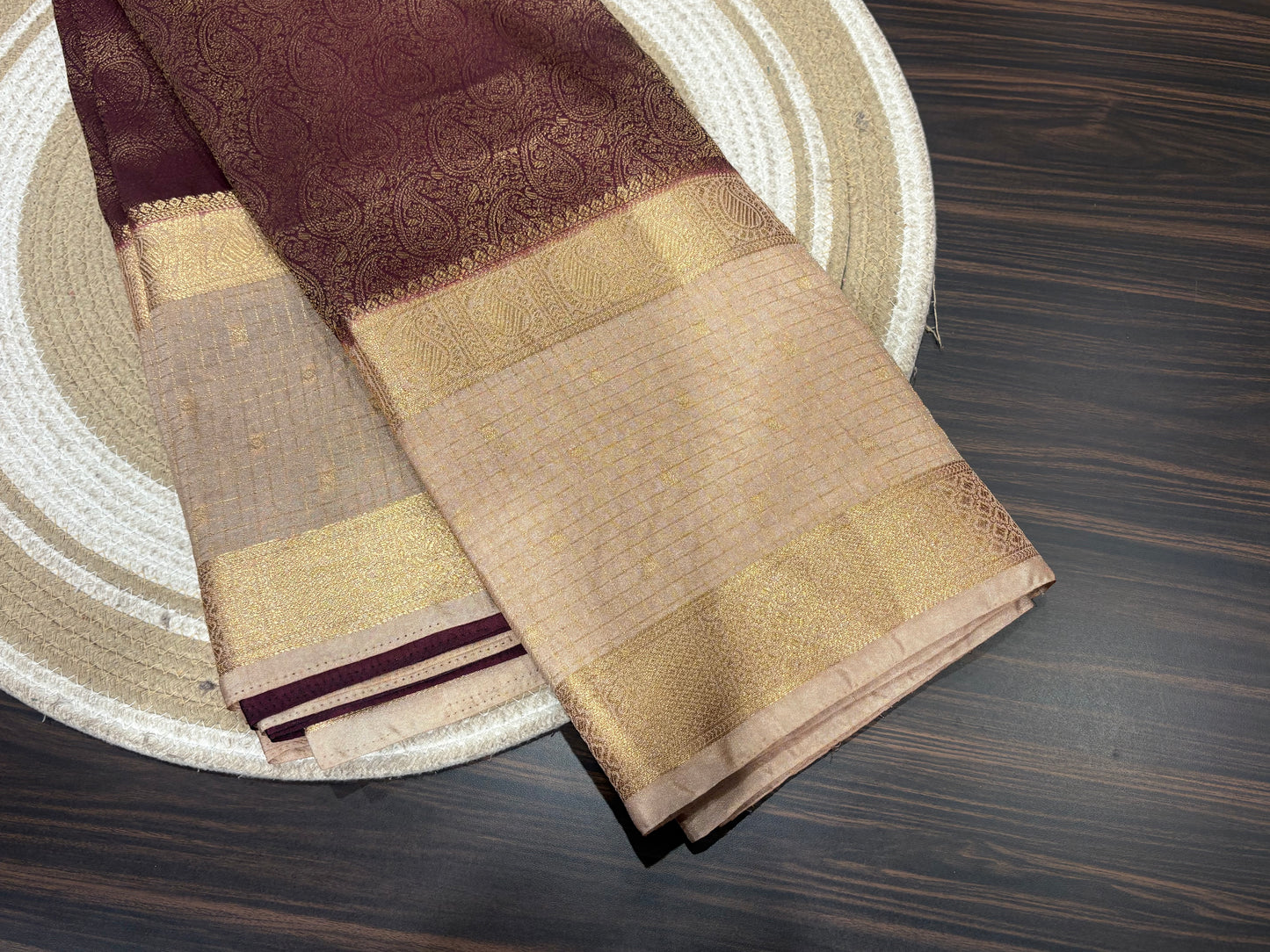Semi Mysore Crape Saree