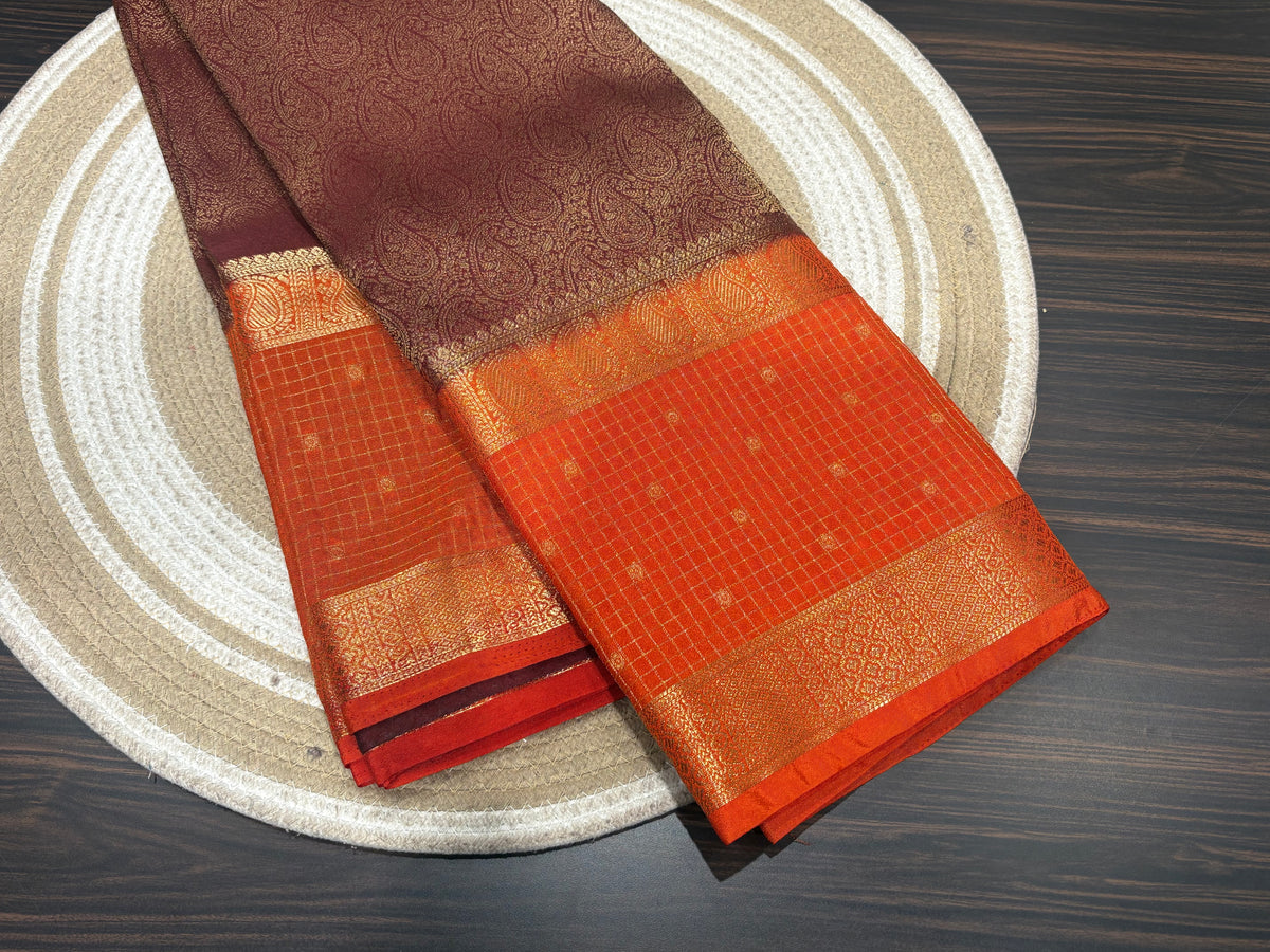 Semi Mysore Crape Saree
