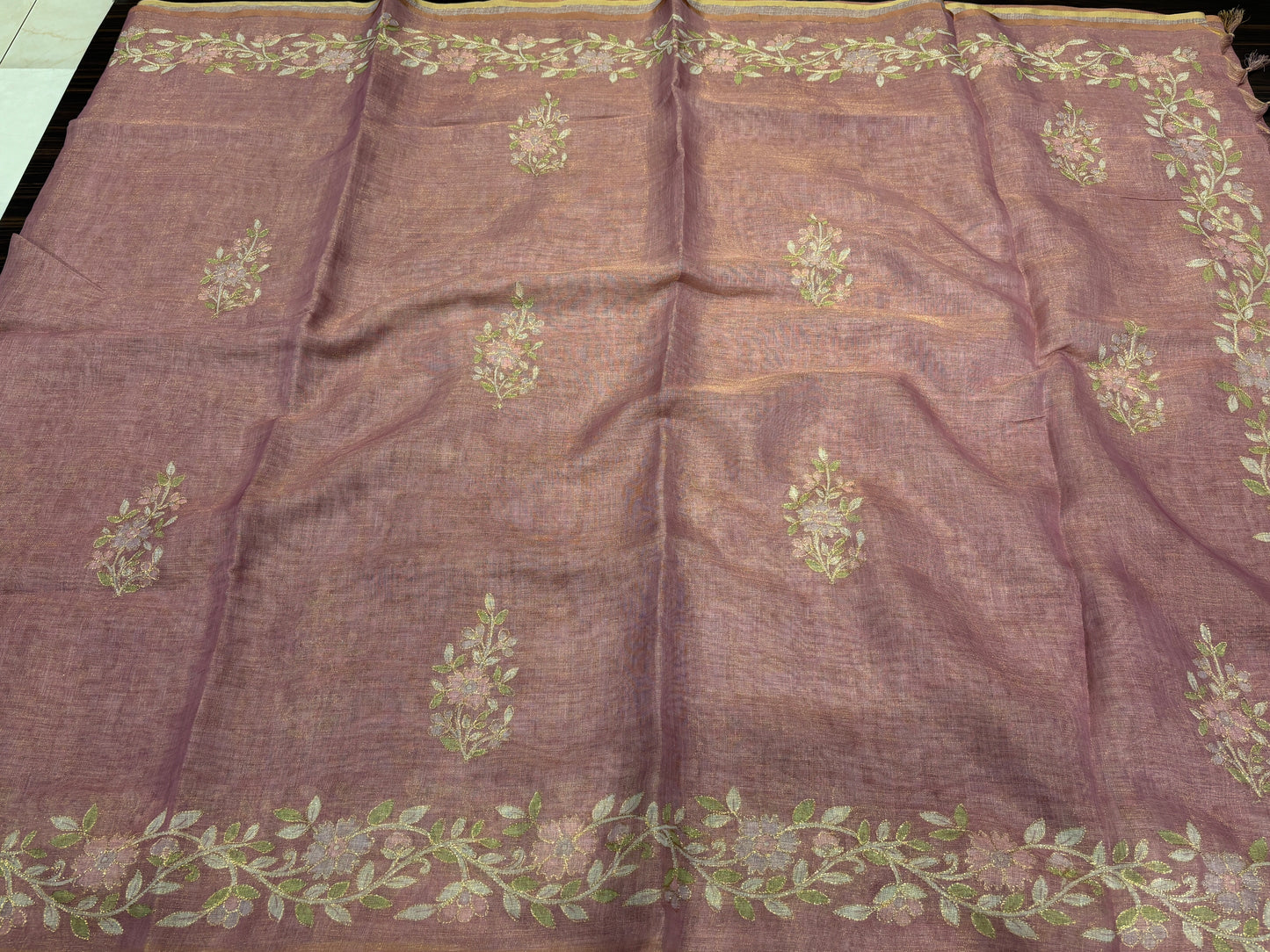 Tissue organza saree