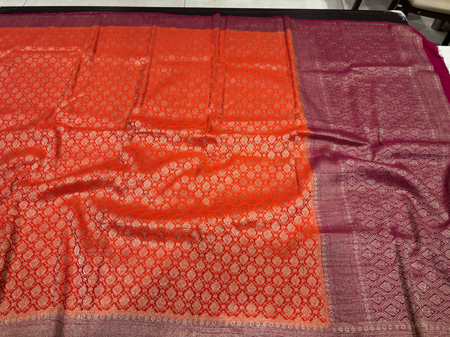 Chiffon crape saree
