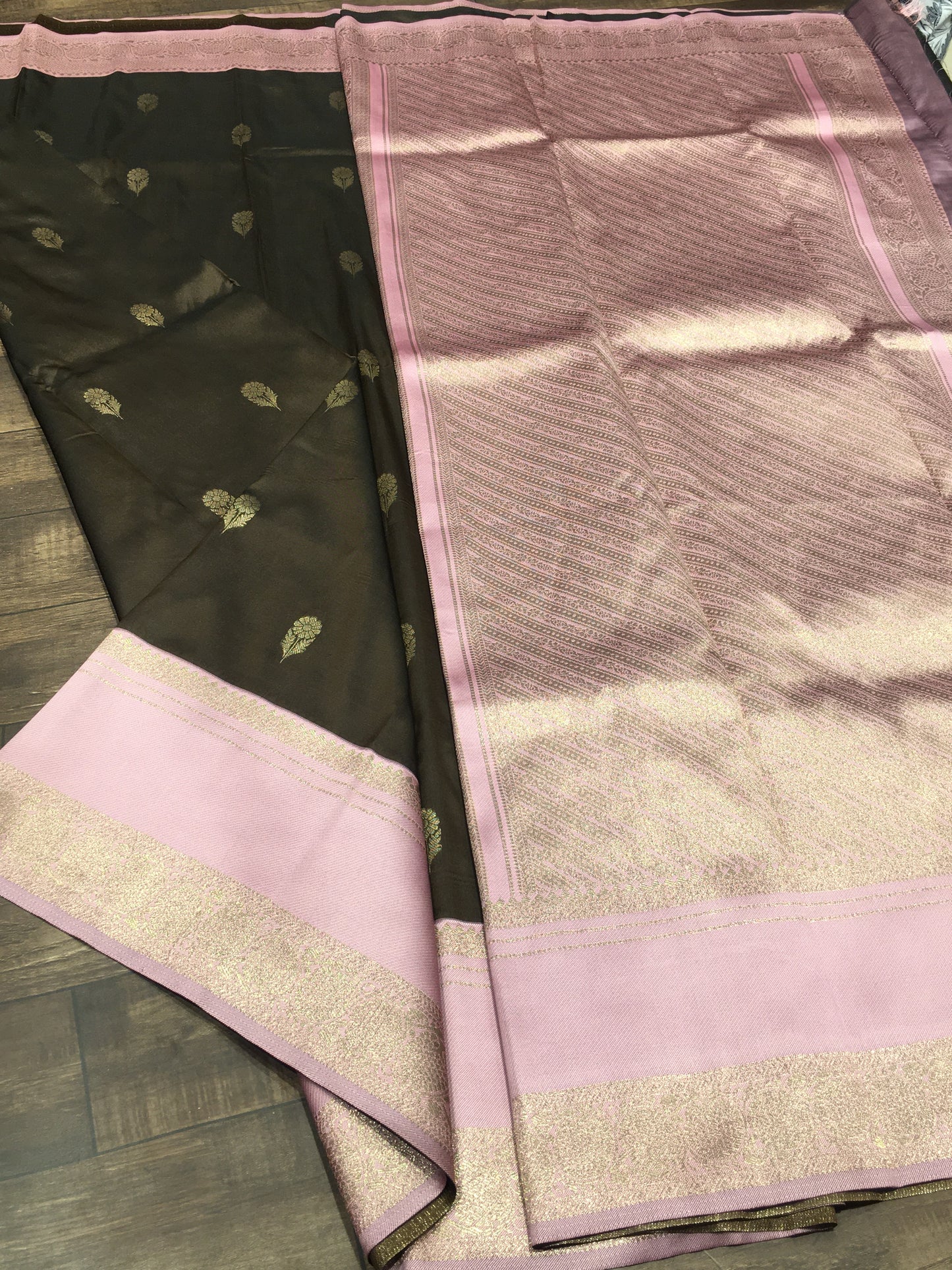 Satin crape saree