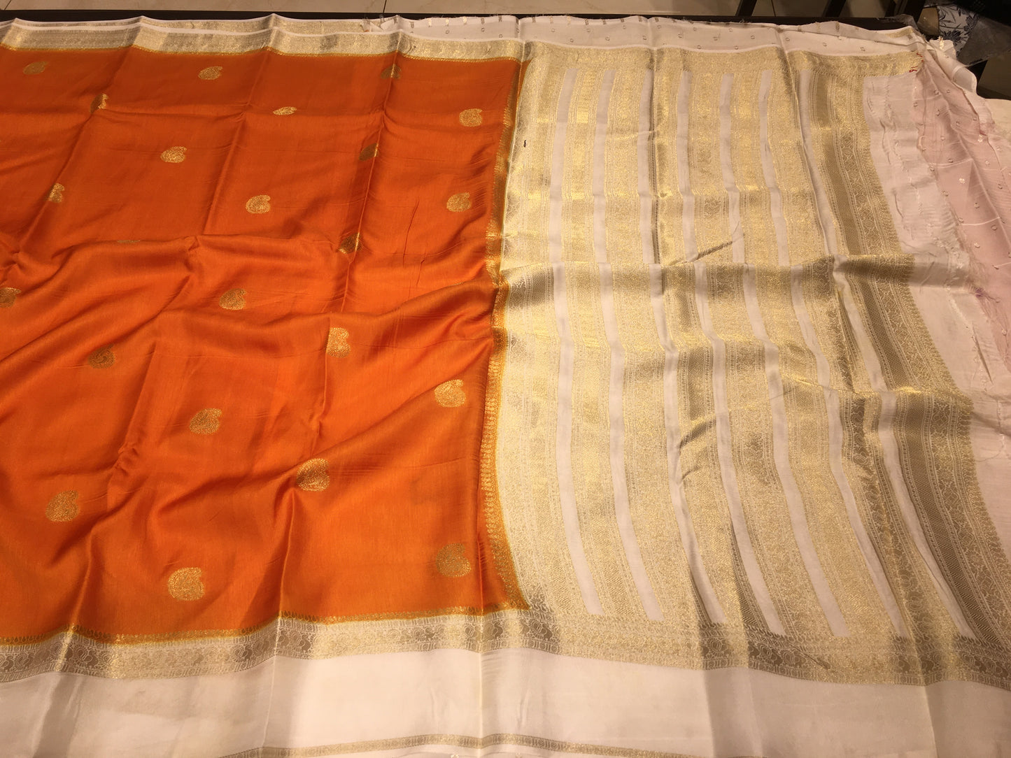 Moonga crape saree
