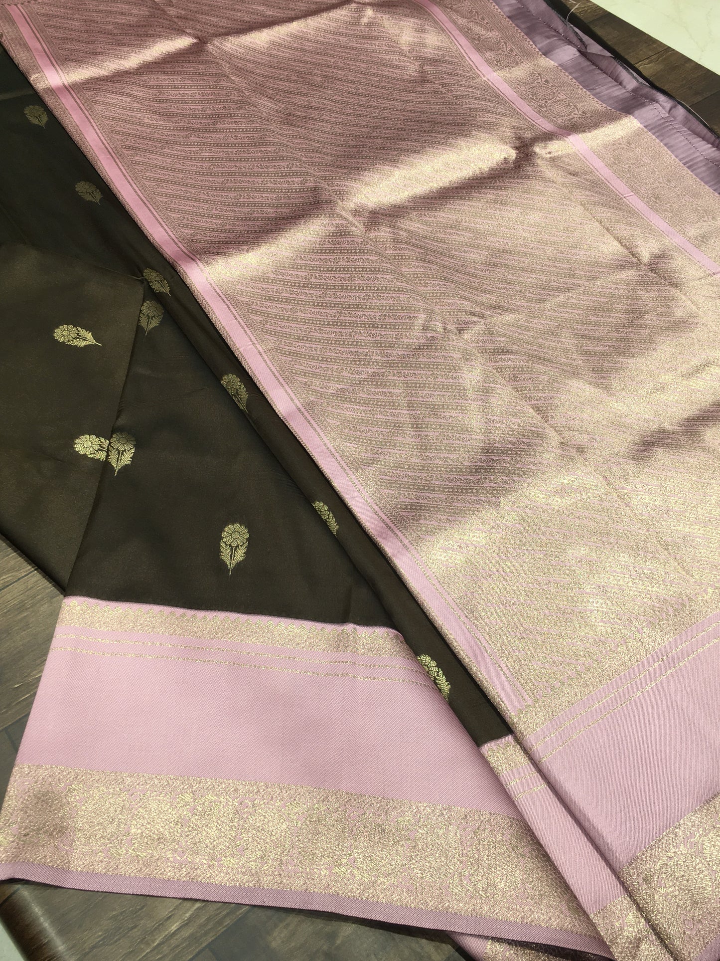 Satin crape saree