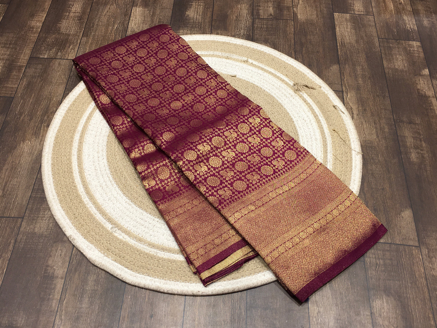 Satin crape saree