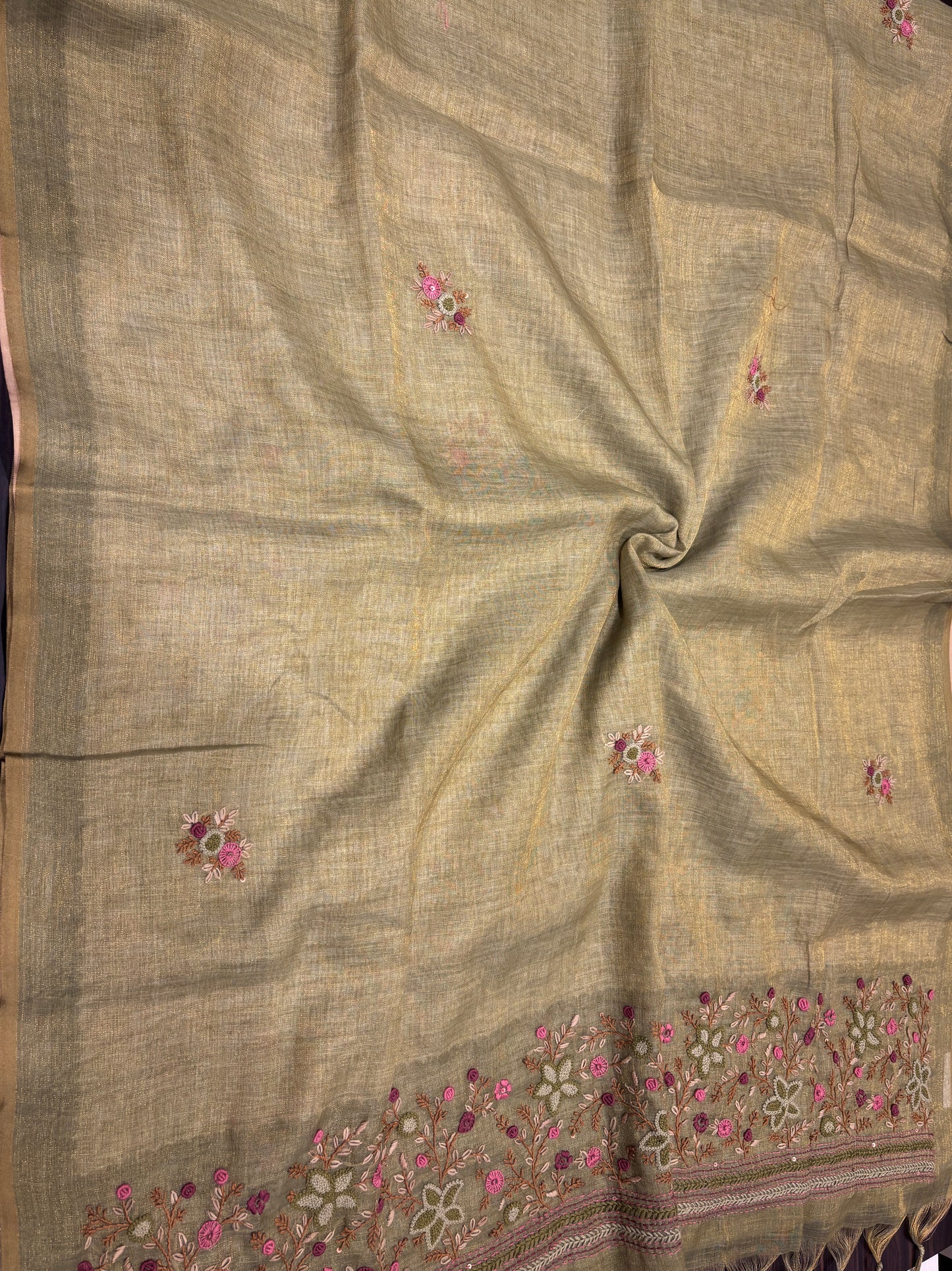 Lilen cotton saree