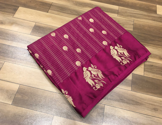Semi Crape with Satin boarder