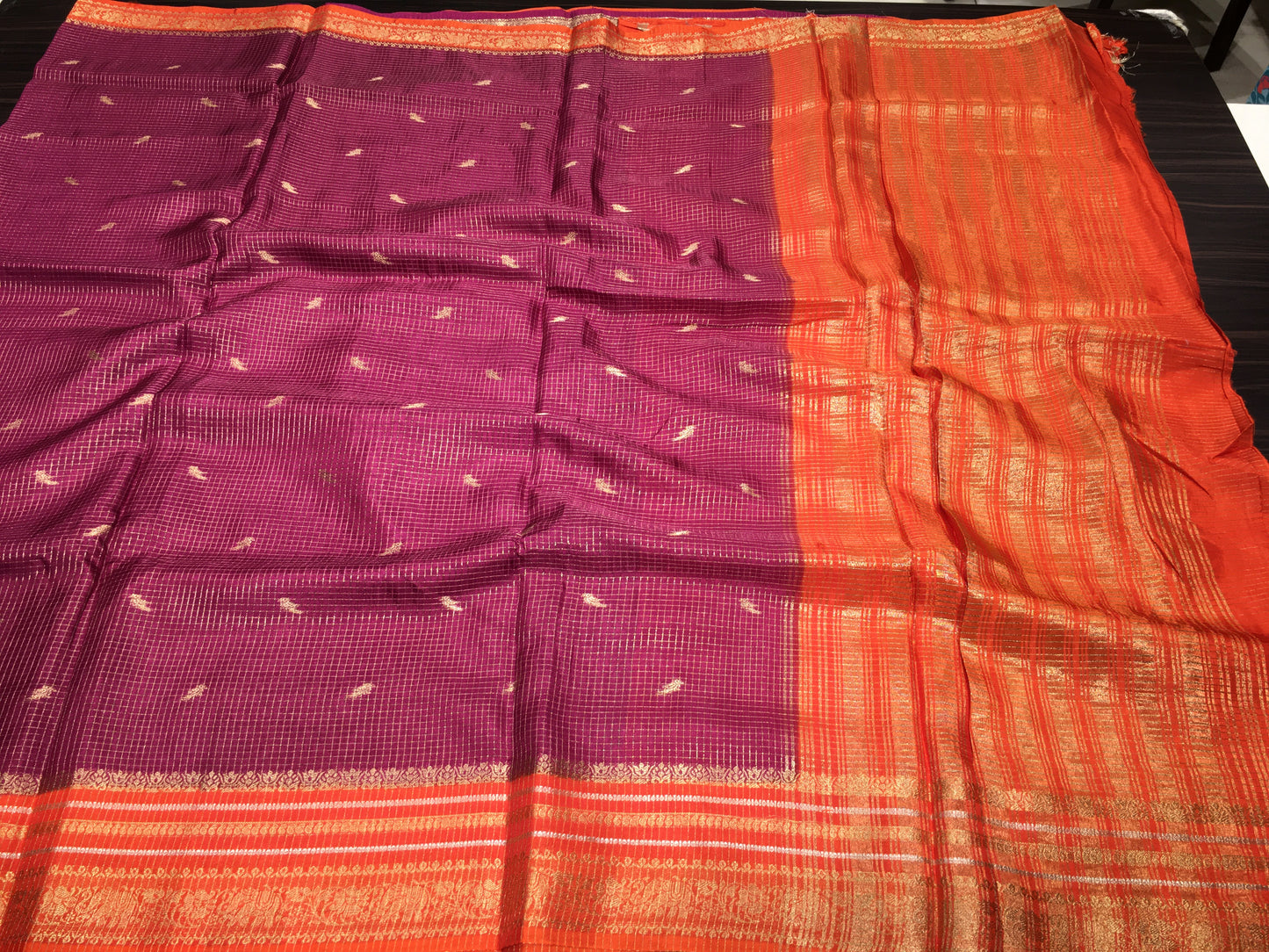 Moonga crape saree