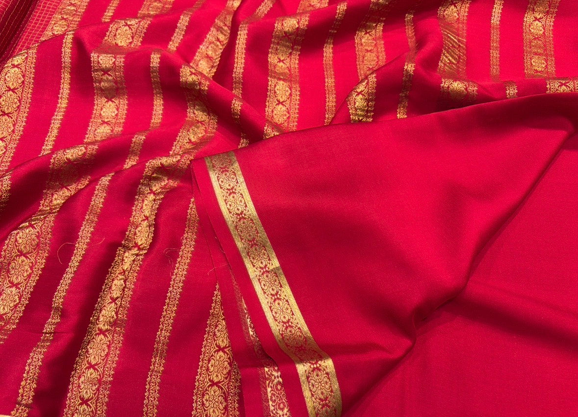 Pure Myosre crape silk saree