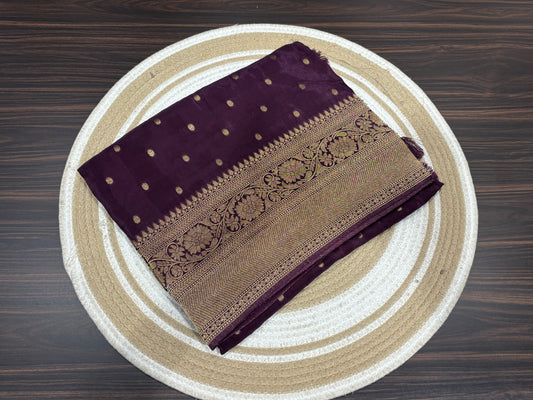 Satin crape saree