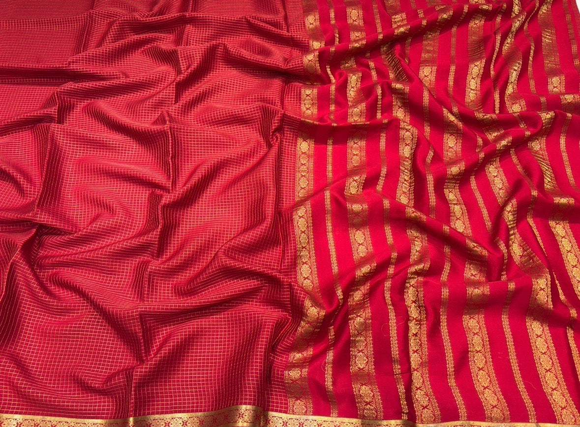 Pure Myosre crape silk saree