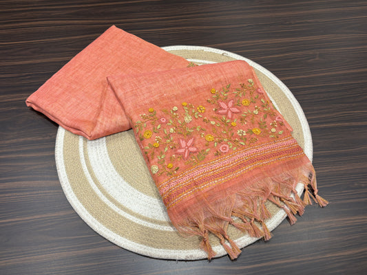 Lilen cotton saree
