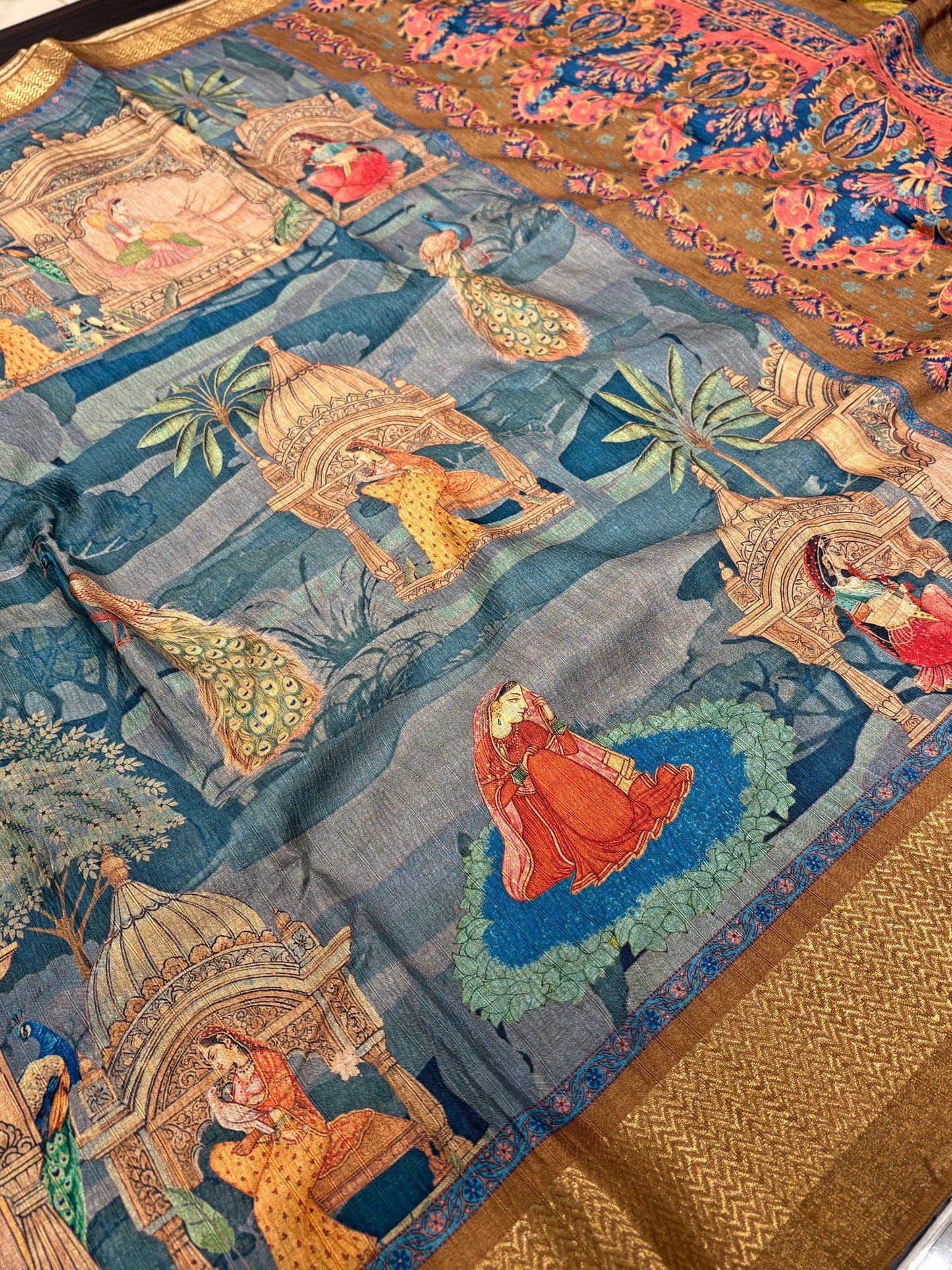 Plumeria silk saree