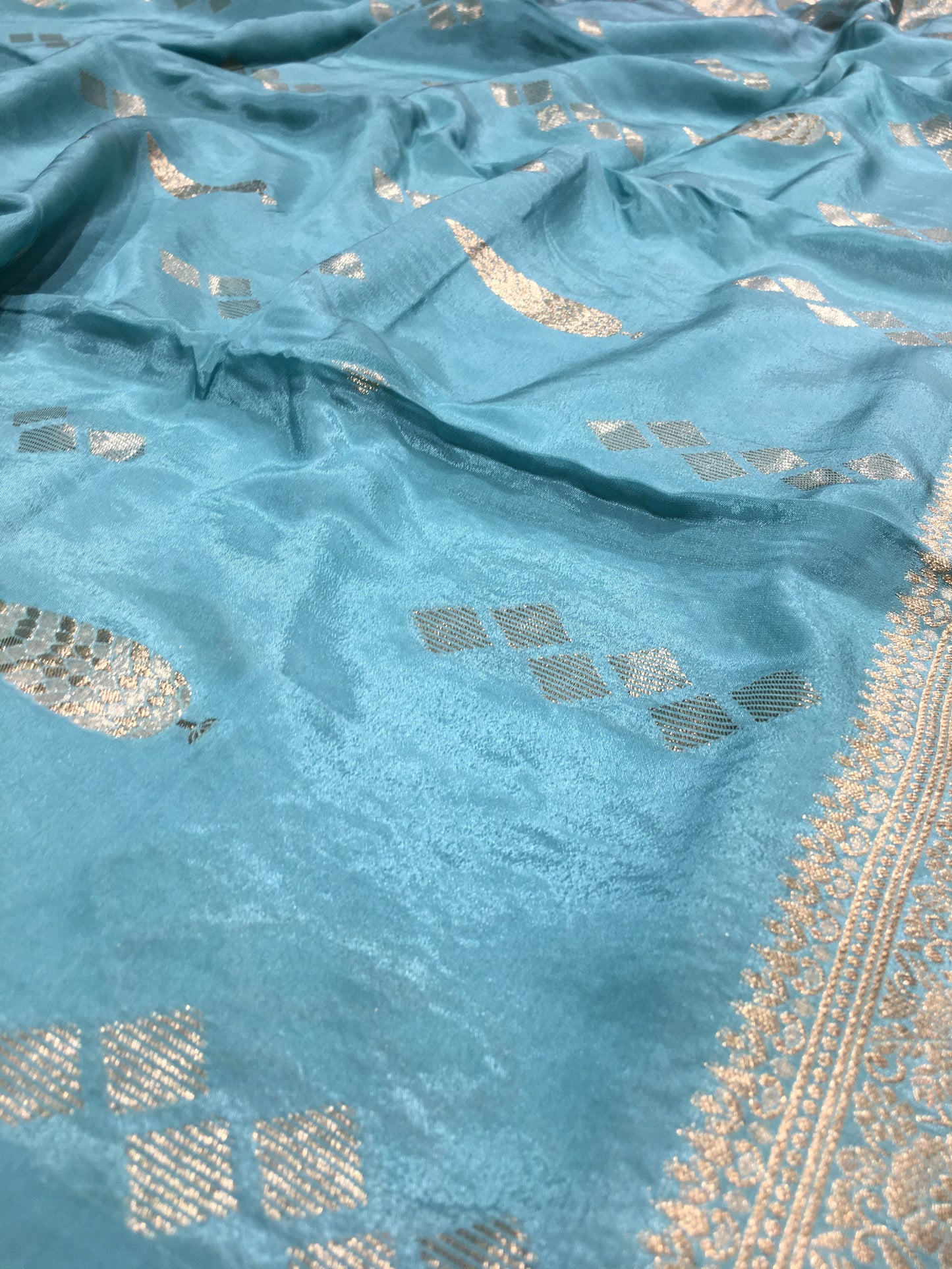 Satin crape saree