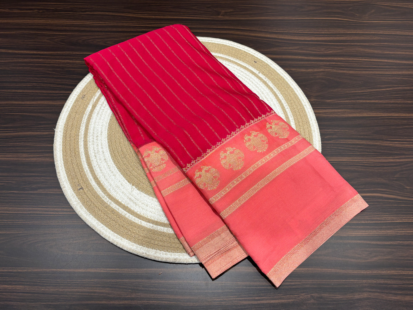 Wrinkle chiffon saree